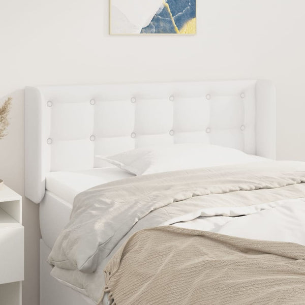 vidaXL Headboard with Wings White 93x16x78/88 cm Faux Leather