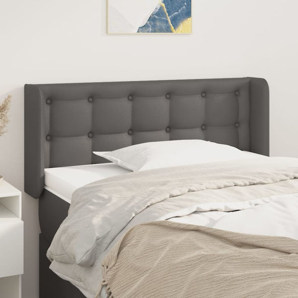vidaXL Wingback Headboard Grey 93x16x78/88 cm Faux Leather