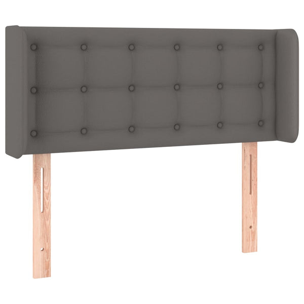 Kopfteil mit Ohren Grau 103x16x78/88 cm Kunstleder