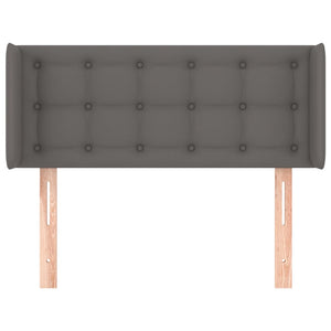 Kopfteil mit Ohren Grau 103x16x78/88 cm Kunstleder