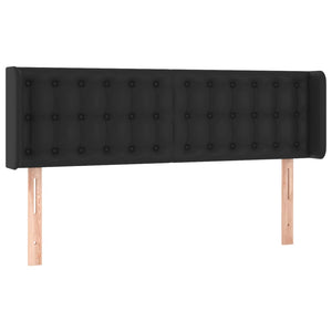 Kopfteil mit Ohren Schwarz 147x16x78/88 cm Kunstleder