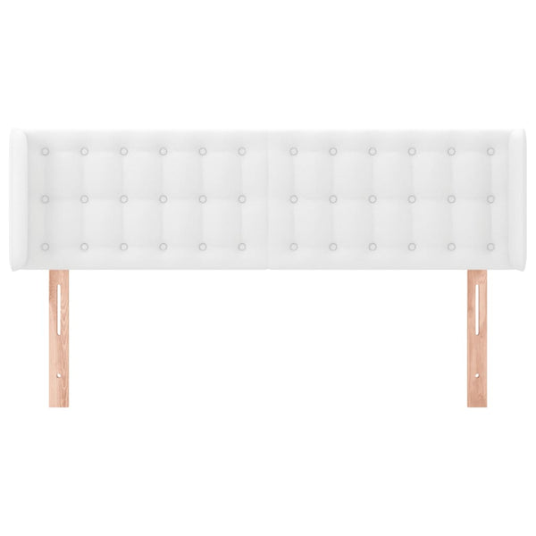 Kopfteil mit Ohren Weiß 147x16x78/88 cm Kunstleder