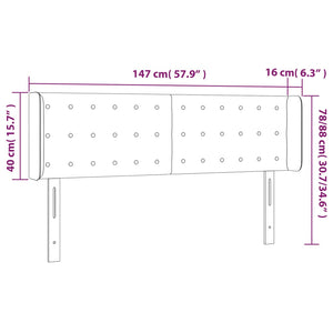Kopfteil mit Ohren Grau 147x16x78/88 cm Kunstleder