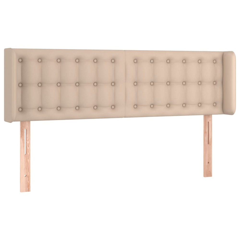 Kopfteil mit Ohren Cappuccino-Braun 147x16x78/88 cm Kunstleder