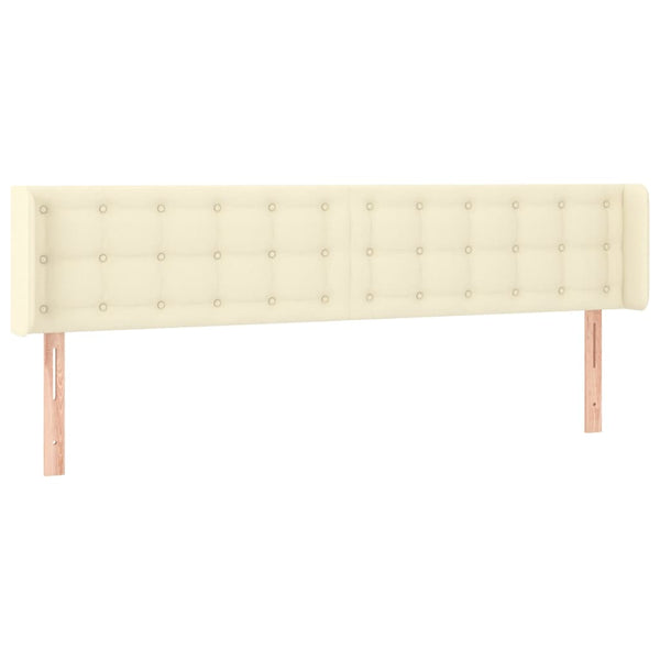 Kopfteil mit Ohren Creme 163x16x78/88 cm Kunstleder