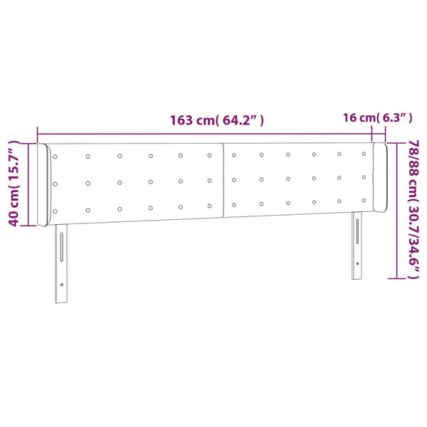 Kopfteil mit Ohren Creme 163x16x78/88 cm Kunstleder