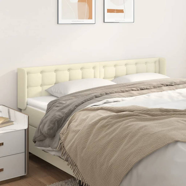 Kopfteil mit Ohren Creme 163x16x78/88 cm Kunstleder