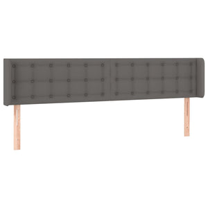 Kopfteil mit Ohren Grau 163x16x78/88 cm Kunstleder