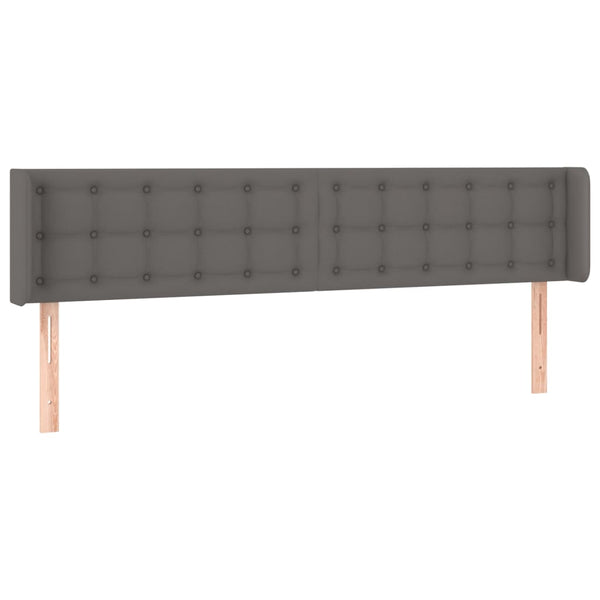 Kopfteil mit Ohren Grau 163x16x78/88 cm Kunstleder