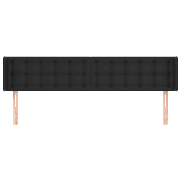 Kopfteil mit Ohren Schwarz 203x16x78/88 cm Kunstleder