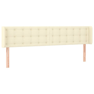 Kopfteil mit Ohren Creme 203x16x78/88 cm Kunstleder