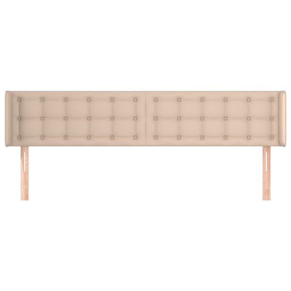 Kopfteil mit Ohren Cappuccino-Braun 203x16x78/88 cm Kunstleder