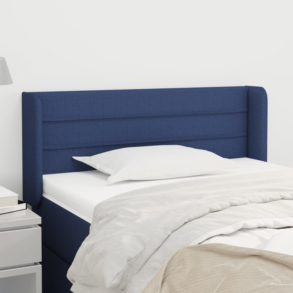 Kopfteil mit Ohren Blau 93x16x78/88 cm Stoff
