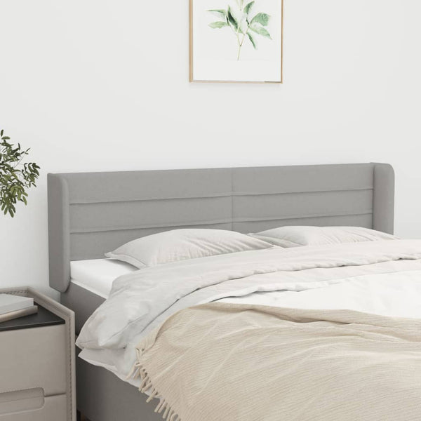 Kopfteil mit Ohren Hellgrau 147x16x78/88 cm Stoff