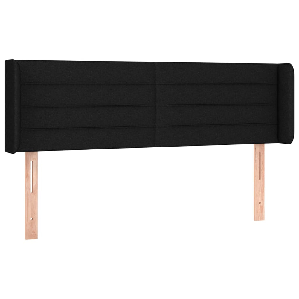 Kopfteil mit Ohren Schwarz 147x16x78/88 cm Stoff