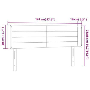 Kopfteil mit Ohren Schwarz 147x16x78/88 cm Stoff