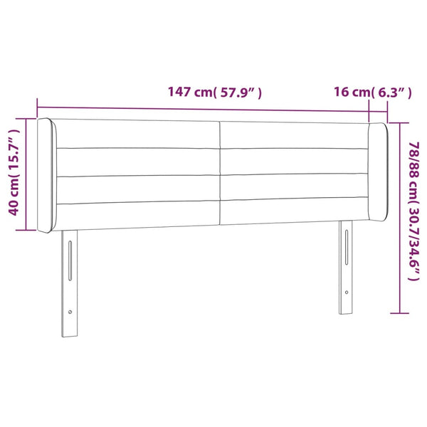 Kopfteil mit Ohren Dunkelbraun 147x16x78/88 cm Stoff
