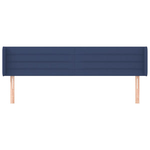 Kopfteil mit Ohren Blau 163x16x78/88 cm Stoff