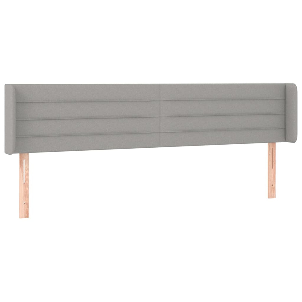 vidaXL Wingback Headboard Light Grey 203x16x78/88 cm Fabric