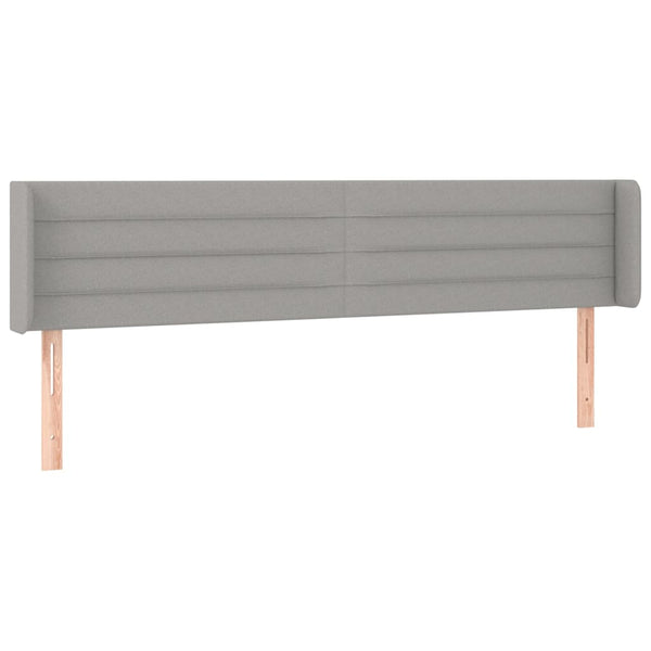 vidaXL Wingback Headboard Light Grey 203x16x78/88 cm Fabric