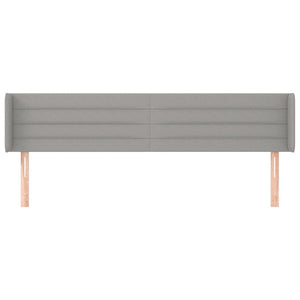 vidaXL Wingback Headboard Light Grey 203x16x78/88 cm Fabric