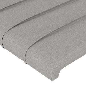 vidaXL Wingback Headboard Light Grey 203x16x78/88 cm Fabric