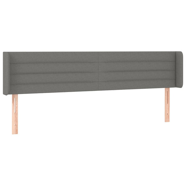 vidaXL Wingback Headboard Dark Grey 203x16x78/88 cm Fabric