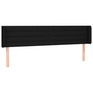 vidaXL Wingback Headboard Black 203x16x78/88 cm Fabric