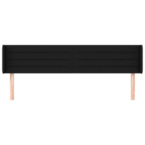 vidaXL Wingback Headboard Black 203x16x78/88 cm Fabric