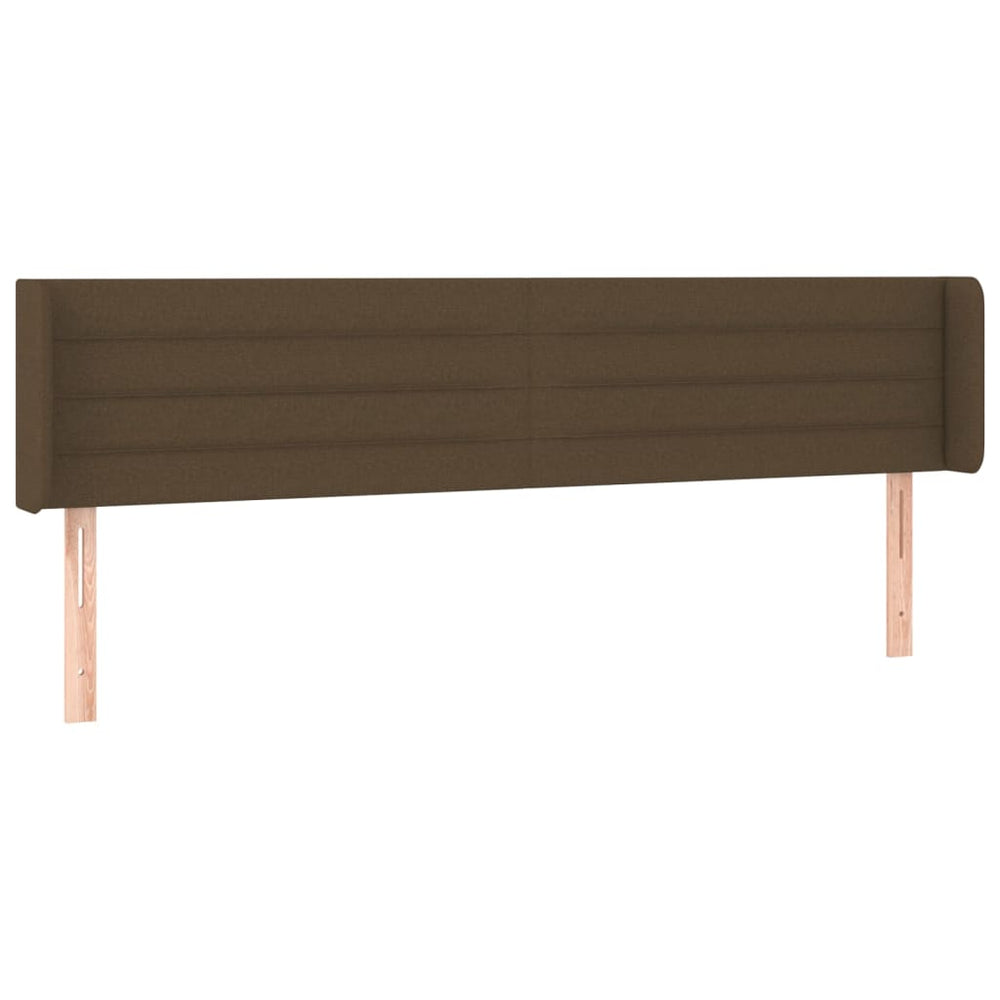 vidaXL Wingback Headboard Dark Brown 203x16x78/88 cm Fabric