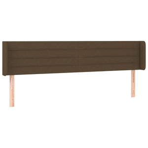 vidaXL Wingback Headboard Dark Brown 203x16x78/88 cm Fabric
