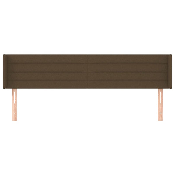 vidaXL Wingback Headboard Dark Brown 203x16x78/88 cm Fabric