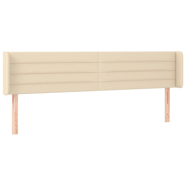 vidaXL Wingback Headboard Cream 203x16x78/88 cm Fabric