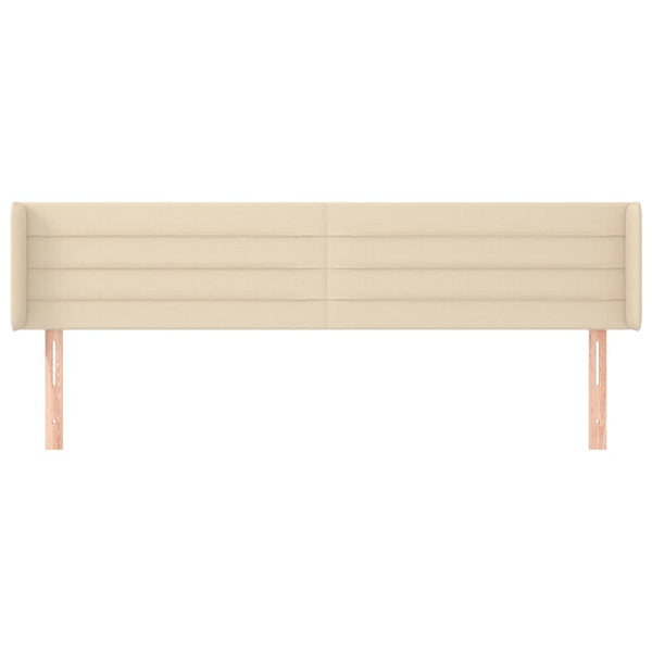 vidaXL Wingback Headboard Cream 203x16x78/88 cm Fabric
