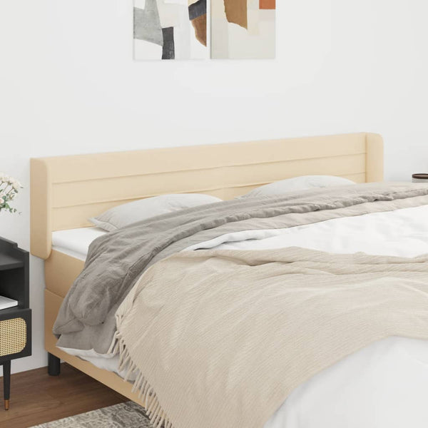 vidaXL Wingback Headboard Cream 203x16x78/88 cm Fabric