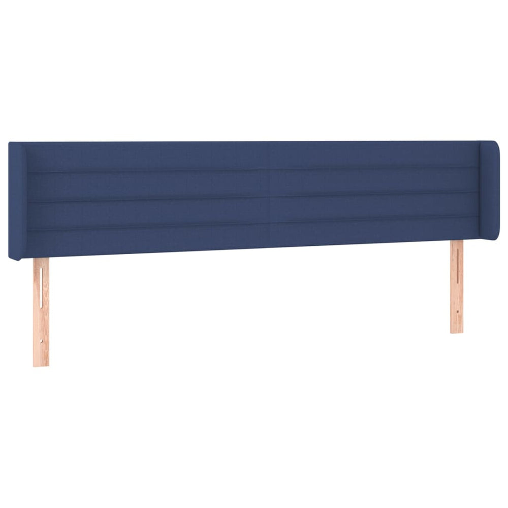 vidaXL Wingback Headboard Blue 203x16x78/88 cm Fabric