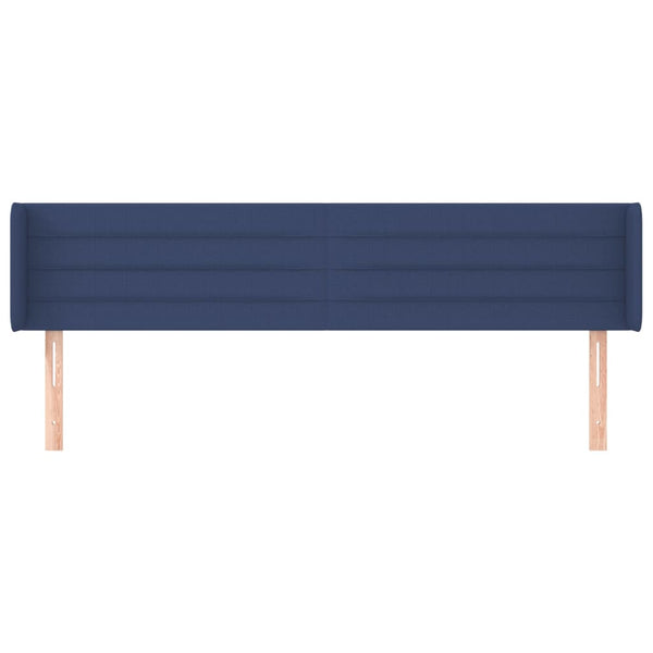 vidaXL Wingback Headboard Blue 203x16x78/88 cm Fabric