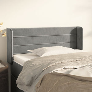 vidaXL Wingback Headboard Light Gray 83x16x78/88 cm Velvet