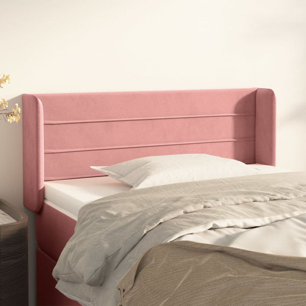 vidaXL Headboard with Ears Pink 83x16x78/88 cm Velvet