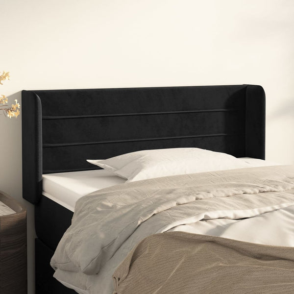 vidaXL Wingback Headboard Black 93x16x78/88 cm Velvet