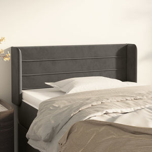 vidaXL Wingback Headboard Dark Grey 103x16x78/88 cm Velvet