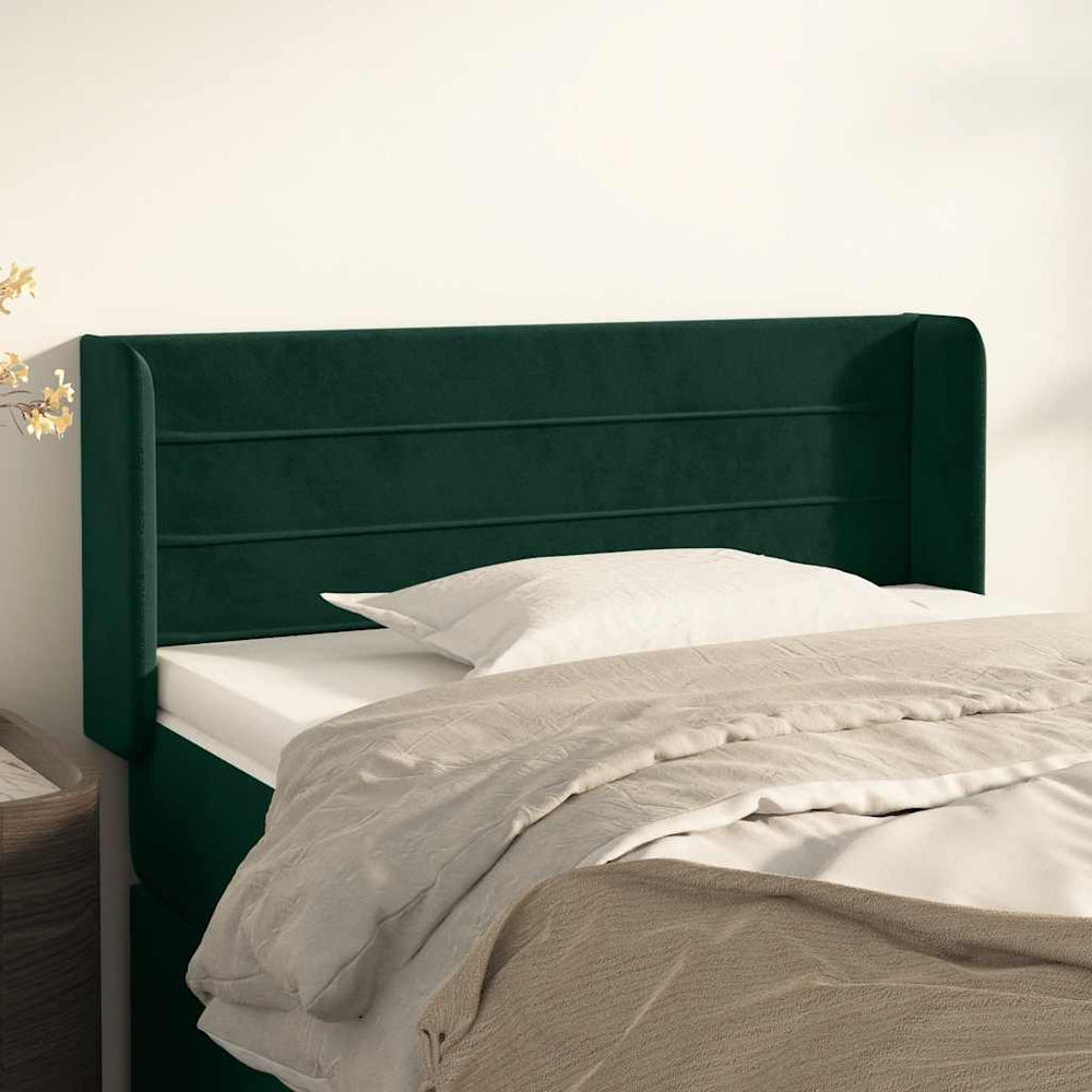 vidaXL Wingback Headboard Dark Green 103x16x78/88 cm Velvet