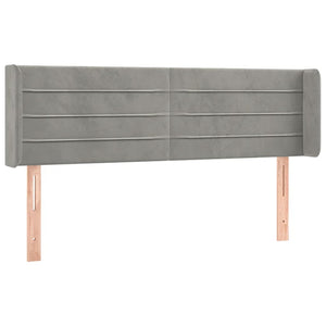 vidaXL Wingback Headboard Light Grey 147x16x78/88 cm Velvet