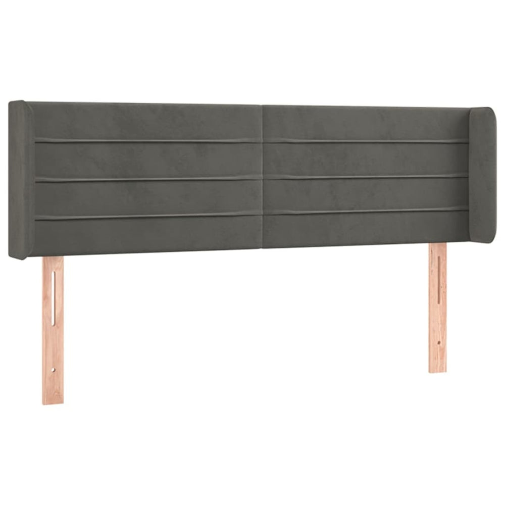 vidaXL Wingback Headboard Dark Grey 147x16x78/88 cm Velvet