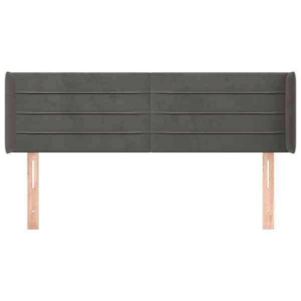 vidaXL Wingback Headboard Dark Grey 147x16x78/88 cm Velvet