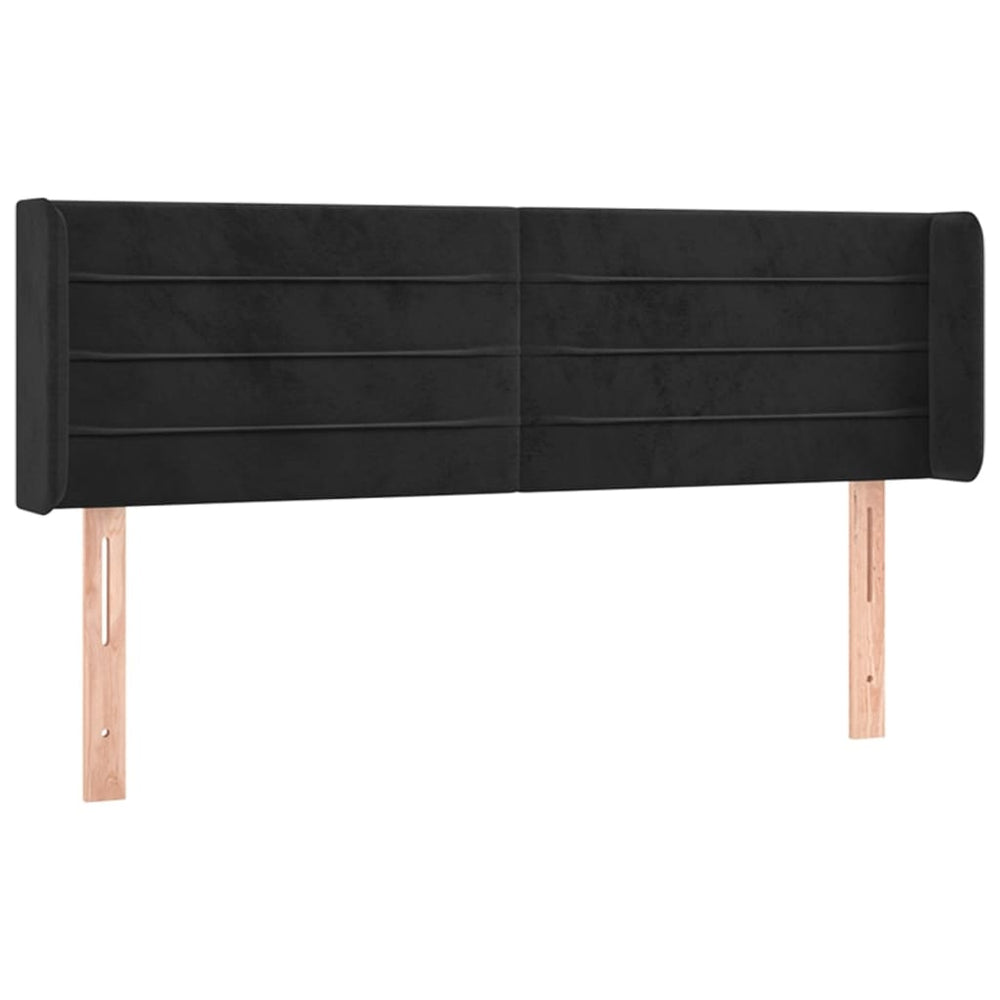 vidaXL Wingback Headboard Black 147x16x78/88 cm Velvet