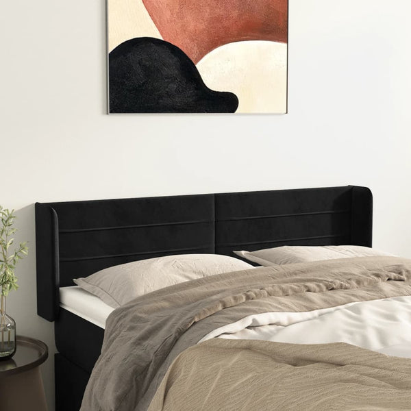vidaXL Wingback Headboard Black 147x16x78/88 cm Velvet