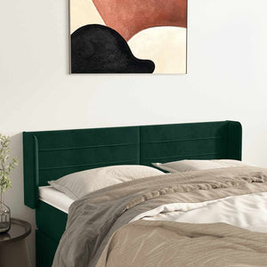 vidaXL Wingback Headboard Dark Green 147x16x78/88 cm Velvet