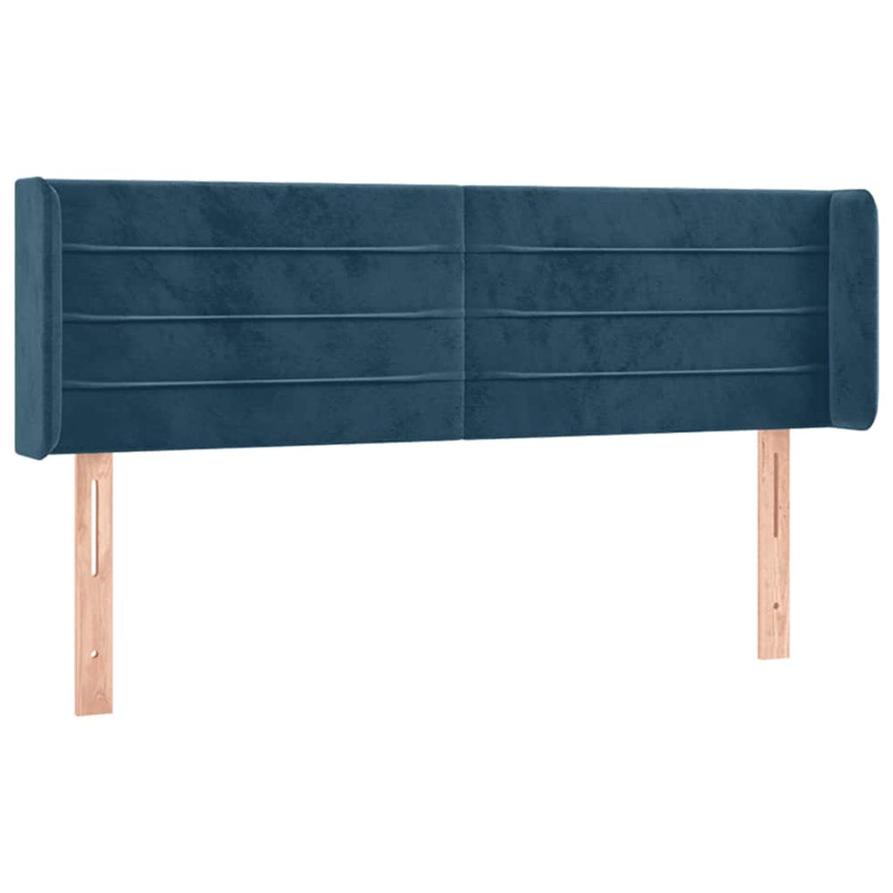 vidaXL Wingback Headboard Dark Blue 147x16x78/88 cm Velvet