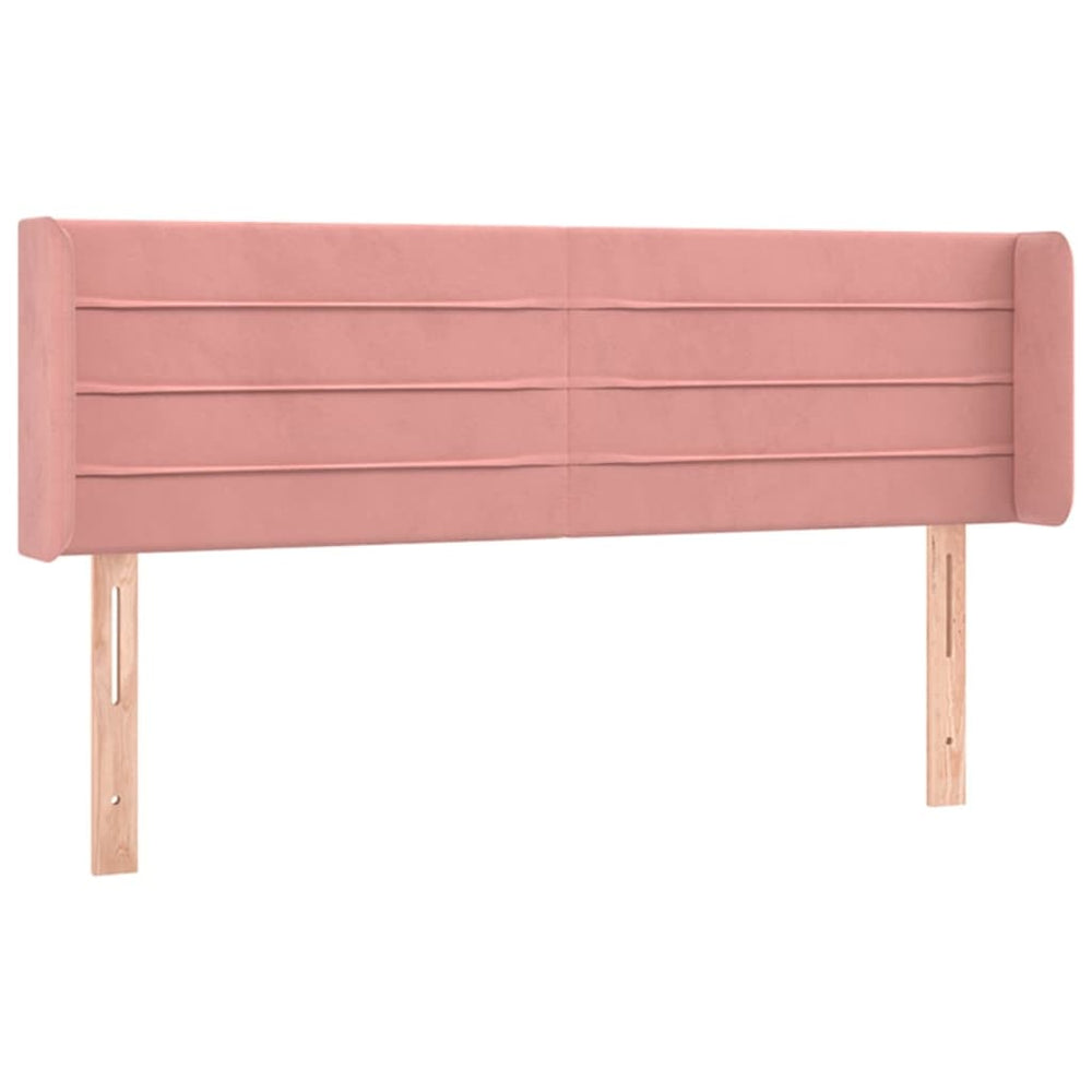 vidaXL Wingback Headboard Pink 147x16x78/88 cm Velvet